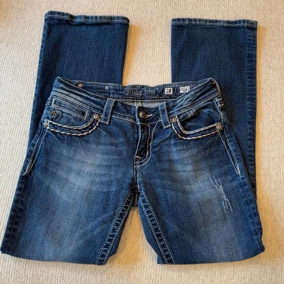 Miss Me Jeans Size 28 Cross Embroidered Rhinestones Boot Cut - Picture 3 of 9